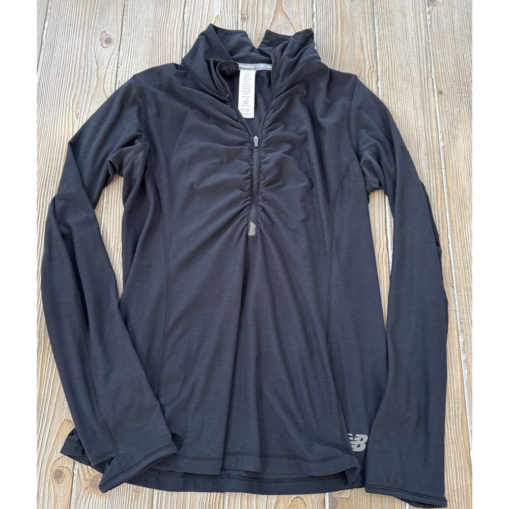 New Balance 1/4 Zip Pullover Black Running NB Dry Active Tennis Adult Women’s M
